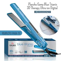 GAMA - Plancha Alisadora Blue Titanio 3D Therapy Ultra ion - Digital