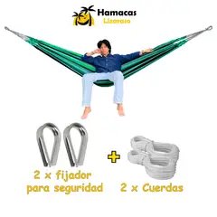 HAMACAS LIZARASO - Hamacas Andina Color Verde de Algodón -