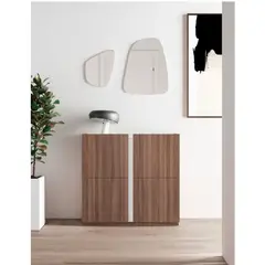 R&R MUEBLES - Zapatera Recibidor Moderno Godoy MarrónBlanco
