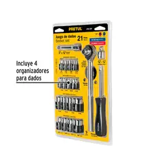 PRETUL - Juego De Dados De 21 Piezas 1/4pulg - 3/8pulg