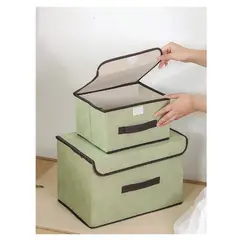 OEM - Pack de 2 Cajas de Almacenamiento de Tela Plegable con Tapa