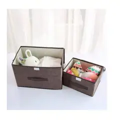 GENERICO - Pack de 4 Cajas de Almacenamiento de Tela Plegable con Tapa
