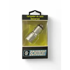 SCHUBERT - Cargador para Auto Universal 2 USB 3.1A Color Plateado