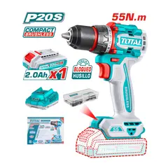 TOTAL TOOLS - TALADRO ATORNILLADOR 20V INDUSTRIAL 55NM BRUSHLESS 13MM TOTAL TDLI205582