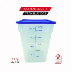 TIGERBEE - Contenedor Traslúcido con tapa 22 Qt.