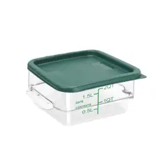 TIGERBEE - 2 Qt Contenedor Hermético de Policarbonato ​​​​Transparente​​ para Alimentos​, Tapa verde, Forma Cuadrado