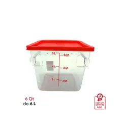 TIGERBEE - Contenedor Transparente con tapa de 6Qt