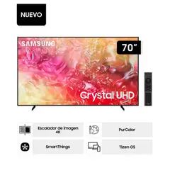 SAMSUNG - Televisor Samsung 70 Pulg. Crystal Smart TV Tizen UHD 4K UN70DU7000GXPE
