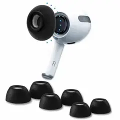 GENERICO - Almohadillas de espuma compatible con AirPods Pro 1 - 2 (S-M-L) 3par/Negro