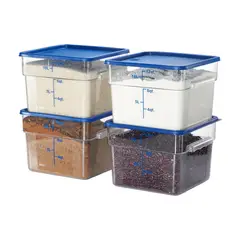 TIGERBEE - 12 Qt Contenedor Hermético de Policarbonato ​​​​Transparente​​ para Alimentos​, Tapa azul, Forma Cuadrado
