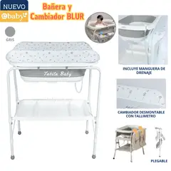 EBABY - Bañera Cambiador Plegable para bebe Blur Gris