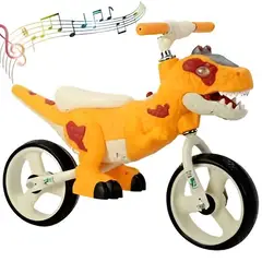 GENERICO - Bicicleta de Equilibrio Dino T-REX Musical Color Naranja