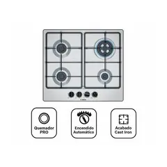 BOSCH - ENCIMERA EMPOTRABLE A GAS 4 HORNILLAS PGH6B5B60V