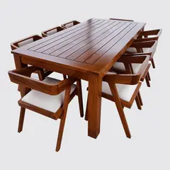 STIL NOVO - JUEGO DE COMEDOR DE TERRAZA EMMA MARFIL 8 SILLAS