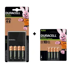 DURACELL - Cargador de Pilas + 8 Pilas AA de 2500 mAh