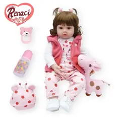 LSABEL RENACI - Muñeca Bebé Realista Reborn 100% Silicona 55cm