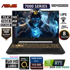 ASUS - TUF GAMING FA506NCR-HN005W AMD RYZEN 7-7435HS 16GB 512SSD 4GB VIDEO RTX 3050 15.6 FHD WIN 11