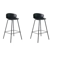 DECORPLAS - Set X 2 Banco De Bar Alto Venecia Fijo Negro