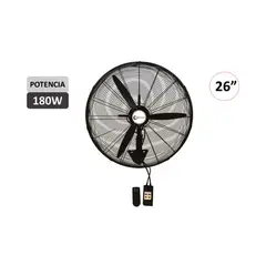 TREVELY - Ventilador de pared VT-27C - control remoto - Negro