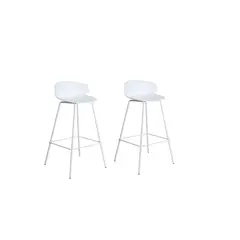 DECORPLAS - Set X 2 Banco De Bar Alto Venecia Fijo Blanco
