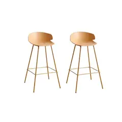 DECORPLAS - Set X 2 Banco De Bar Alto Venecia Fijo Amarillo