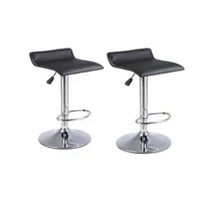 DECORPLAS - Set x 2 Banco de Bar Giratorio Negro Valencia