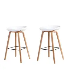 DECORPLAS - Set x 2 Banco Alto de Bar Aruba Fijo Color Blanco