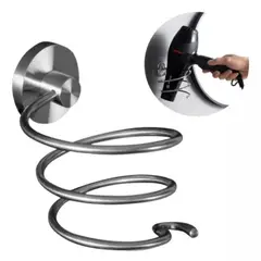 GENERICO - Portasecador de Cabello en Espiral Acero Inoxidable