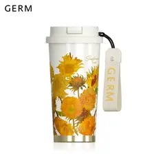 GERM - Vaso Térmico De Acero Inox Girasoles 500ml / 19.6 Oz