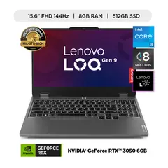 LENOVO - Laptop Gamer LOQ Intel Core i5-12450HX 8GB 512GB SSD RTX 3050