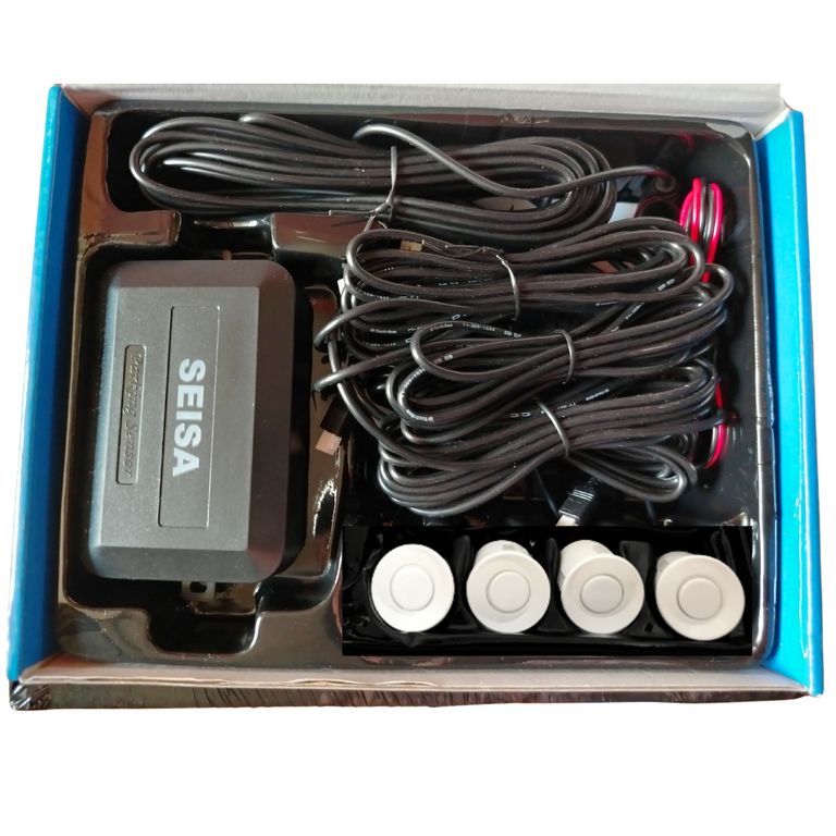 Sensor De Retroceso Reversa Auto Parqueo 4 Puntos Blanco