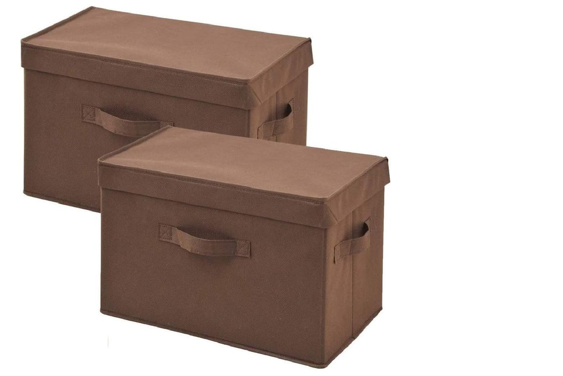 Pack x 2 cajas organizadores de almacenamiento plegable marron