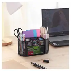 GENERICO - Organizador De Escritorio Útiles Porta Lápices Metálico W102