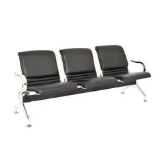 OFIDEAS - Butaca De Espera Negro 3 Cuerpos-Tandem Aeropuerto Full Tapiz Ofideas