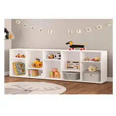 AMUEBLE - Librero organizador juguetero MONTESSORI de melamina TTIGO BLC