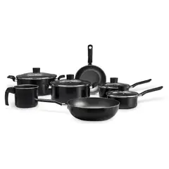BRINOX - Juego de Ollas 11 Piezas Ebony Negro