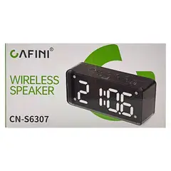 CAFINI - Parlante Inalámbrico Portátil con Alarma Reloj Radio CN-S6307