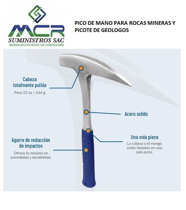 PICOTA DE GEOLOGO DE 22 ONZAS O 616 GRAMOS IMPORTADA