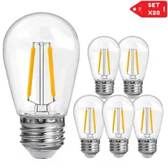 INSPIRA MARKET - Foco Led Bombilla de Filamento Iluminación Set x20