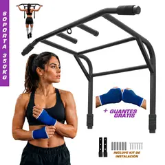 HOLGU - Barra Dominadas Premium 2 en 1 Uso Rudo 250kg + Guantes gratis
