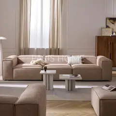 GENERICO - Sofá 3 Cuerpos Monarch Lino - Rojo Oxido