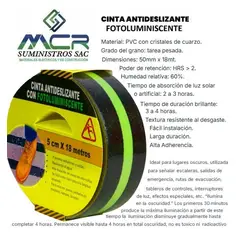 GENERICO - CINTA ANTIDESLIZANTE CON FOTOLUMINICENTE DE 50CM DE ANCHO X 18M LARGO