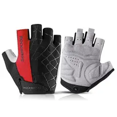 ROCKBROS - Guantes Ciclismo S109 Rojo Antideslizante Deportivo