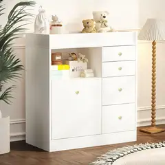 GENERICO - Cómoda Cambiador Para Bebé Nube 5 Cajones Blanco 120 cm Huk