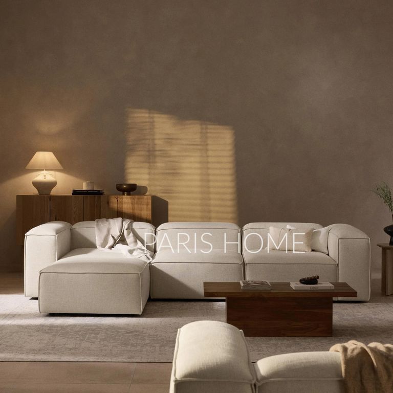 Seccional Rinconera 4 Plazas Monarch Lino - Beige