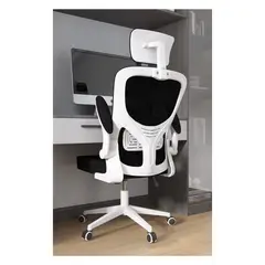 GENERICO - Silla EJECUTIVA con REPOSA CUELLO Y SOPORTE LUMBAR BLANCO Y NEGRO
