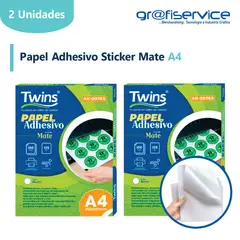 GENERICO - Pack x2 Papel Etiqueta Mate A4 Twins 100h 135g