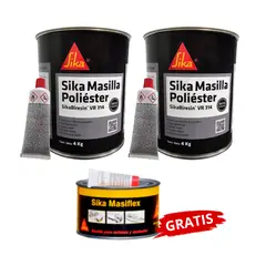 SIKA - 2 Masilla para auto Sikabiresin VR314 x4kg + Masiflex x600gr