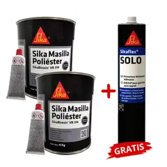 SIKA - Pack Masilla para auto x 4kg + Adhesivo para parabrisas