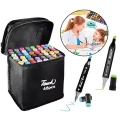 GENERICO - Set de Plumones Touch Doble Punta - 48 Unidades